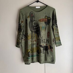 Ellazhu Women’s Casual Loose Graffiti Artsy Graphic Pullover